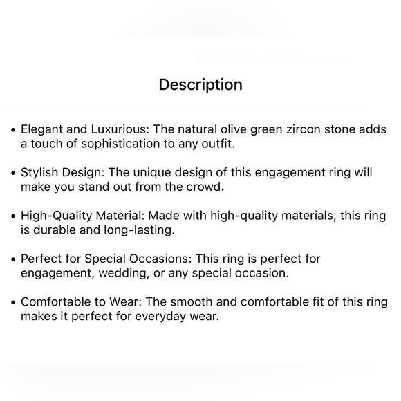 ♥️Beautiful Ring size 10 Green Oval cut Zircon silver plated band look of bamboo - Picture 6 of 12